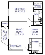 1 BR floor plan